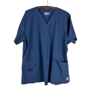 Carhartt Women's Force Flex Panel V-Neck Scrub Top SZ 2XL